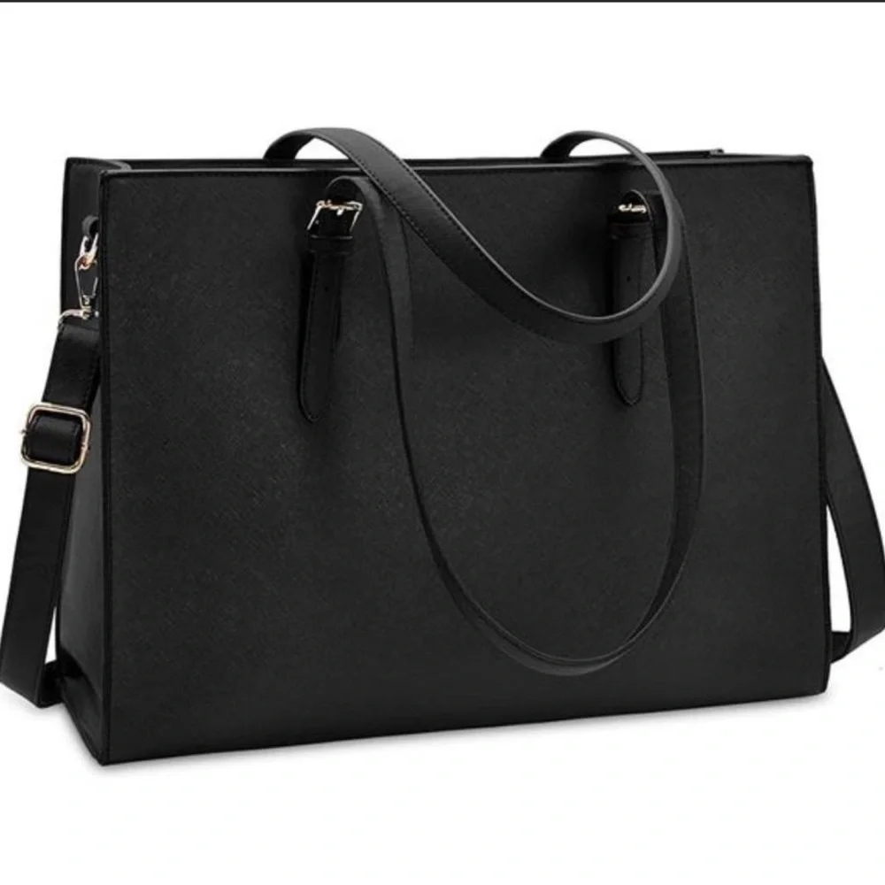 Nubily Laptop Bag for Women Leather 15.6 “Black